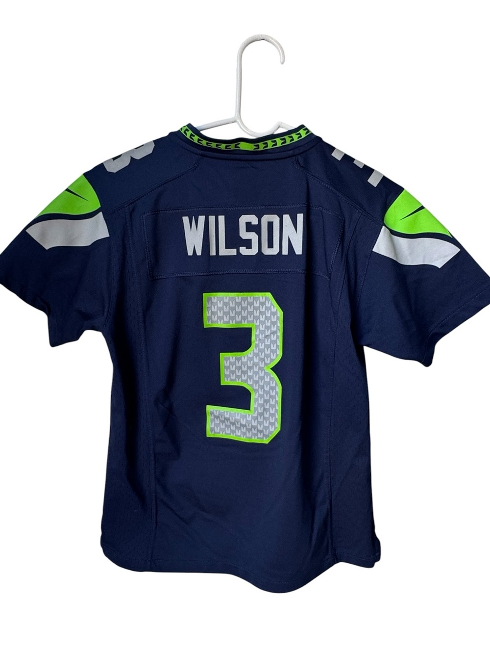 Youth M Seattle Seahawks #3 Russel Wilson Navy & Green NIKE Football Jersey NFL